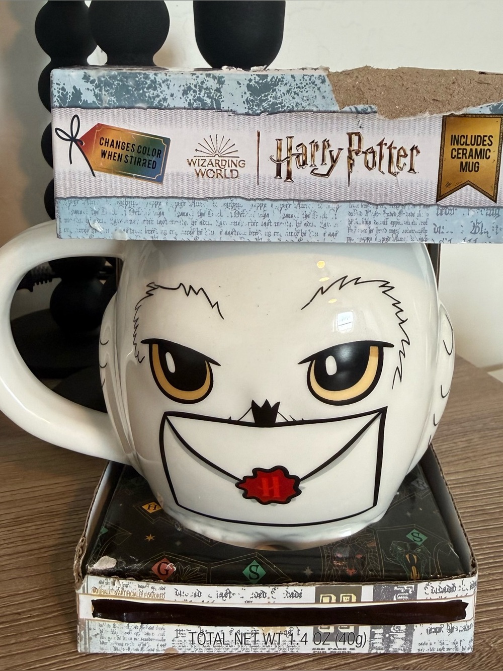 NEW Harry Potter Hedwig Owl Ceramic Mug Coffee Cup  Slytherin No Chocolate Inclu
